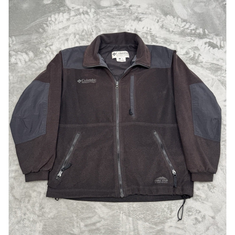 Vintage Columbia Fleece Windbreaker Jacket Mens Small Omni Stop Windproof Hiking